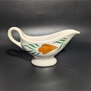 Syracuse Gravy Boat Orange Green Floral Pattern Ceramic